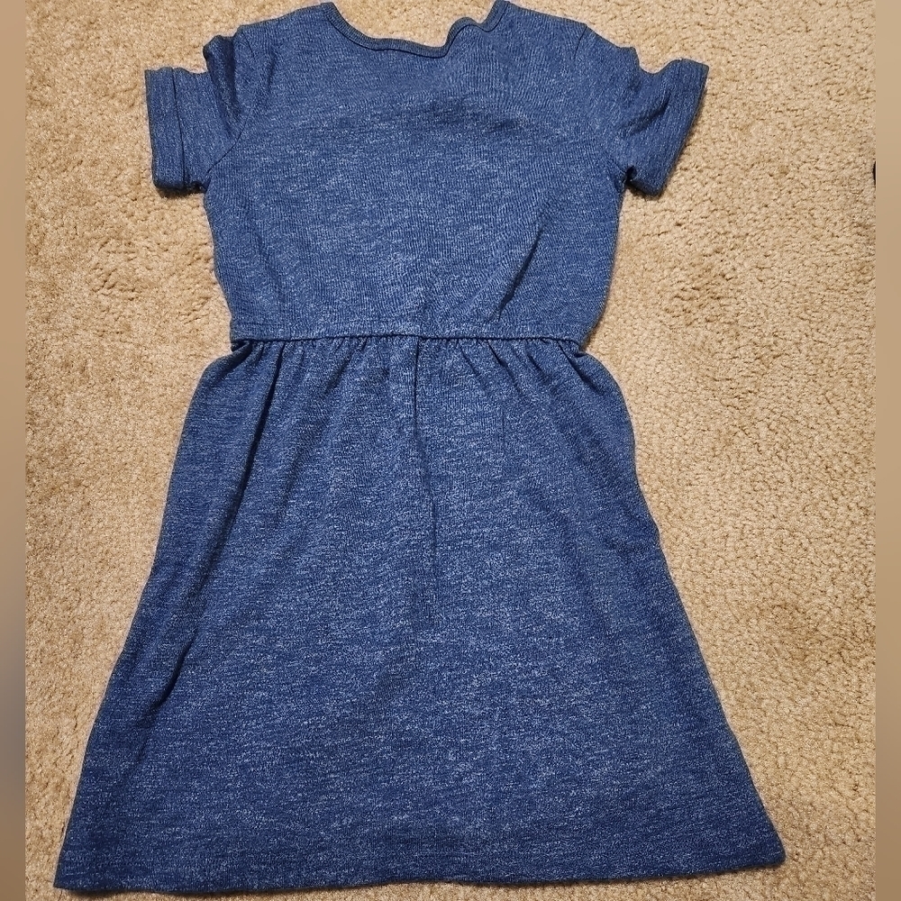 GAP Kids Girl's Short Sleeve Blue Cotton Dress, Medium 8-9 - Picture 6 of 6